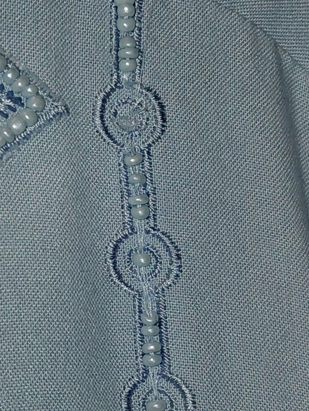 Soft Surroundings Light Blue Embroidered Button-Down Tunic Size 3X GUC - Picture 5 of 9